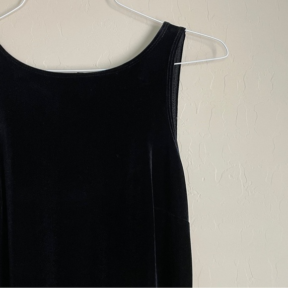 90s Y2K Women Sleeveless Velvet Maxi Dress Black Steampunk Whimsigoth Size 12 - Picture 7 of 7